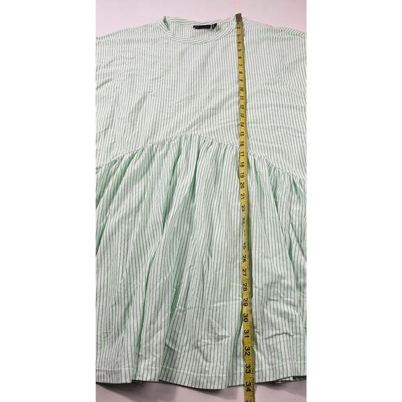 Asos curve 12P 12 PETITE EUC green striped casual comfort tunic top 1/2 sleeve - Picture 11 of 11